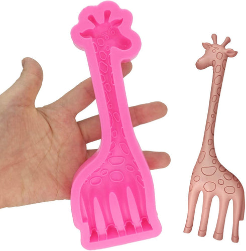 2Pcs/Set Mother & Son Giraffe Fondant Molds Animal Silicone Gum Paste Sugarcraft Paper Clay Mold Cake Decorating Tool...