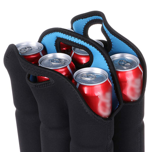 Hipiwe 6 Pack Bottle Can Carrier Tote Insulated Neoprene Baby Bottle Cooler Bag Water Beer Bottle Holder for Travel with Secure Carry Handle...