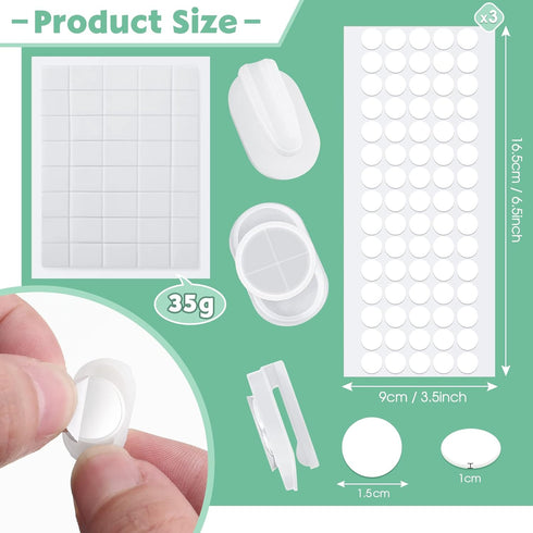 Adhesive Plastic Sticky Clips White Clips Reusable Removable Sticky Clips Small Poster Clips Wall Clips Hanging Bulletin Board Clips for Teachers ...