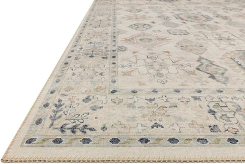 Loloi Hathaway Collection HTH-04 Beige/Multi 2'-6" x 7'-6", .25" Thick Runner Rug, Soft, Durable, Printed, Modern, Low Pile, Non-Shedding, Easy Cl...