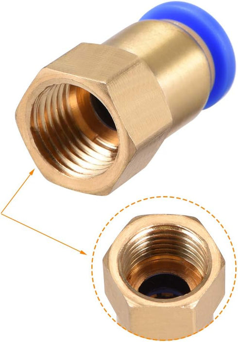 uxcell Push to Connect Tube Fitting Adapter 8mm Tube OD x G1/4 Female Straight Pneumatic Connecter Connect Pipe Fitting 4pcs...