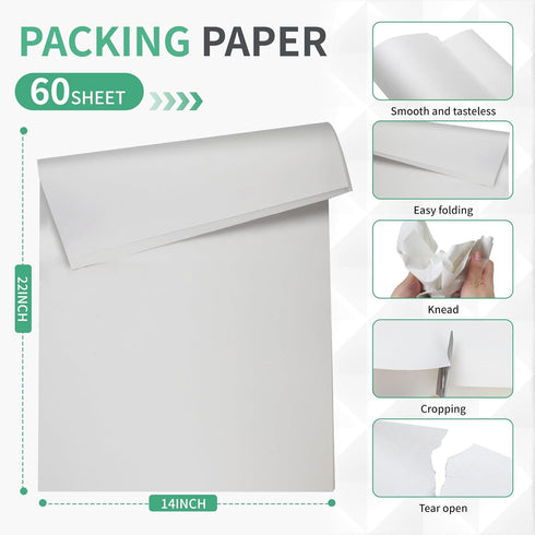 60 Sheets Packing Paper, 14" x 22" Packing Paper Sheets for Moving, Packing Paper for Moving, Newsprint Paper for Shipping, Box Filler, Wrapping, ...