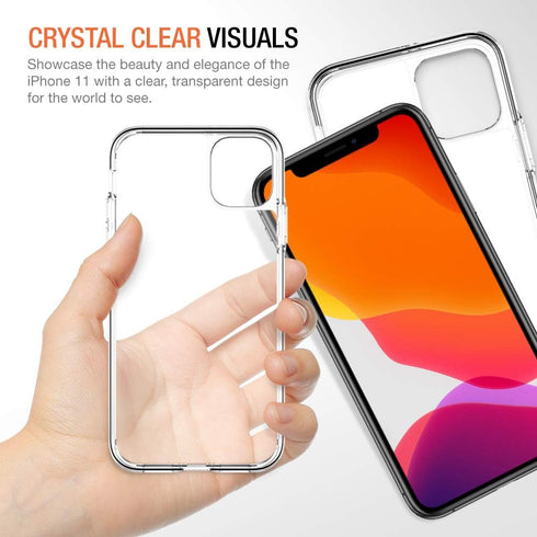 Trianium Compatible with iPhone 11 Case, Clarium Series 6.1 Inch TPU Cushion Clear Frame with Hybrid Rigid Backing Cover...