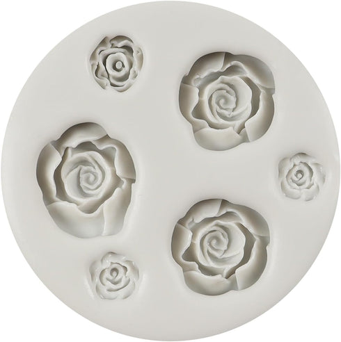 Rose Fondant Mold Rose Flower Silicone Molds for Sugar Craft Cake Decorating Cupcake Topper Candy Chocolate Polymer Clay Gum Paste...