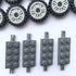 24 mm X 7 mm Tire,Wheel and Long Axles -50 Pieces Brick Building Chassis Pieces Education Wheels Set Toy...