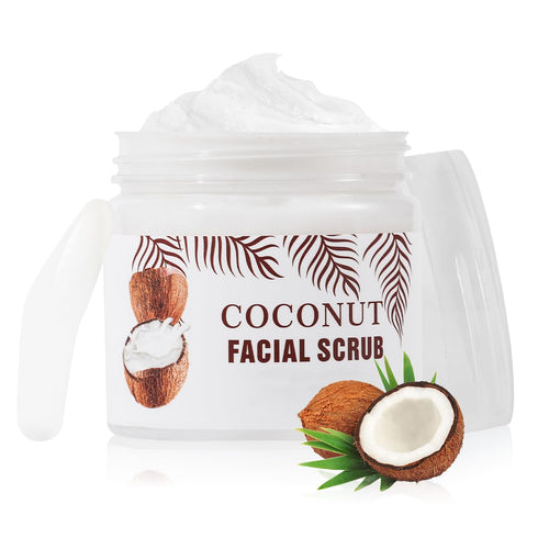 Facial Scrub Exfoliator, Exfoliating Facial Wash with coconut oil, Premium Organic Body Scrub, Ultra Hydrating and Exfoliating Scrub for Nourishin...