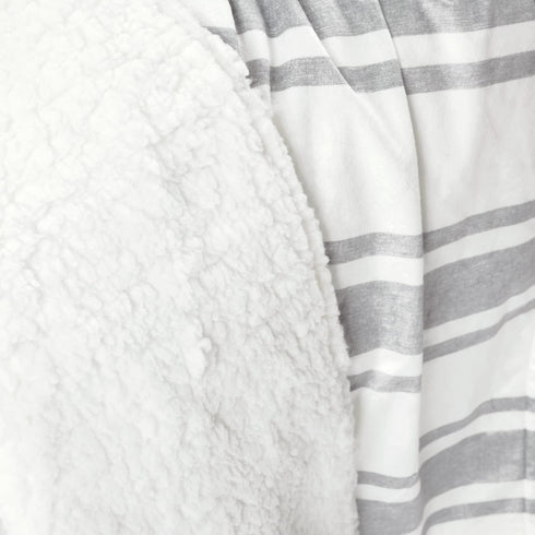 Lush Decor Baby Farmhouse Stripe Soft Sherpa Baby Blanket, 30" W x 40" L, Gray - Plush Striped Reversible Fleece Blanket for Baby or Toddler - Gen...