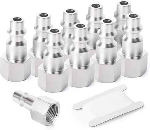 GASHER 10PCS 3/8-Inch NPT Female Industrial Air Tool Fitting, 3/8-Inch High Flow Pneumatic Plugs Max Working Pressure 300PSI...