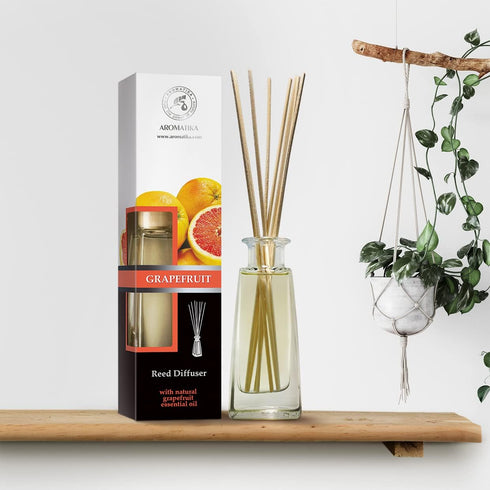 Reed Diffuser Grapefruit 3.4 Fl Oz - Room Diffuser with Grapefruit Essential Oil - Home Fragrance - Aromatherapy Air Freshener - Oil Diffuser - Sc...