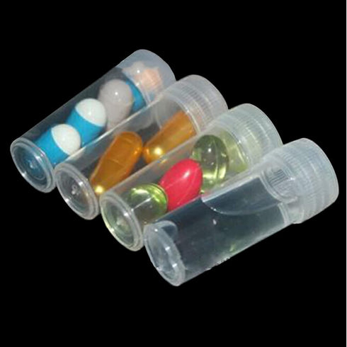 EORTA 50 Pcs 5 ML Plastic Refillable Bottles with Caps Portable Refillable Tube Vials Mini Empty Container for Pills, Crafts, Beads, Salt, Candy S...
