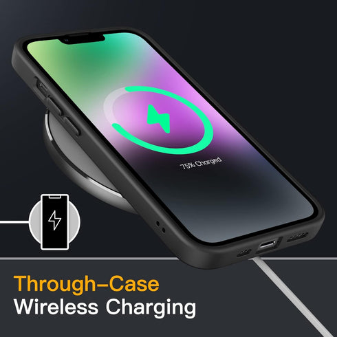 JETech Matte Case for iPhone 14 6.1-Inch, Shockproof Military Grade Drop Protection, Frosted Translucent Back Phone Cover, Anti-Fingerprint (Black...