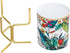 MyGift Handcrafted Intricate Design Planter Pot with Gold Rim and Colorful Floral Pattern and Removable Brass Tone Metal Stand, Handmade in India...
