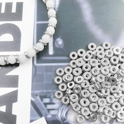 1200pcs 6mm Flat Round Disc Rondelle Spacer Beads CCB Spacer Beads for Bracelet Necklace Jewelry DIY Crafts Making, 600pcs/Colors (Gold and Silver...