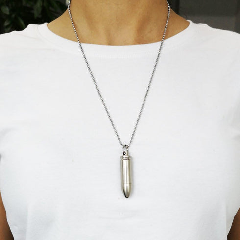 Small Pill Box Titanium Pill Fob Necklace Bullet Nitro Mini Waterproof Pill Holder Lightweight Survival Case Keychain Pill Bottle for Men & Women ...