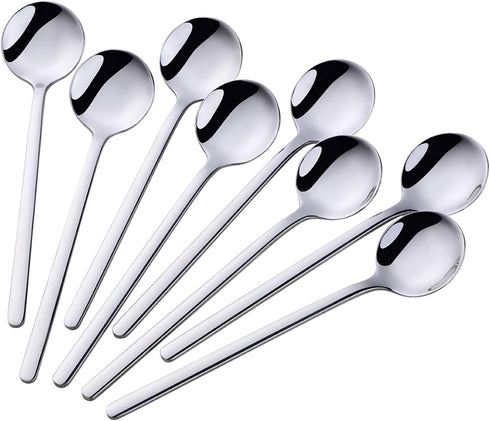 Stainless Steel 18/10 Demitass Espresso Teaspoons, Set of 8, Silver Espresso Spoons...