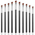 10 PCS Angled Eyeliner Eye Shadow Eyebrow Brush Set Flat Fine Angle Soft Synthetic Bristles Fibers Detail Makeup Brush Tool for Women Girls Make u...