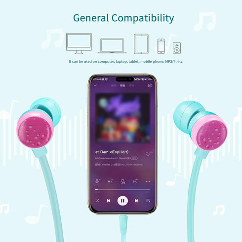 Cute Donut Earbuds for Kids, Kid Size Wired Earbud & in-Ear Headphones with Microphone and Lovely Earphones Storage Case Gifts for School Girls an...