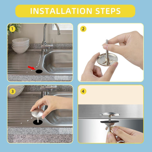 Kitchen Sink Hole Cover Faucet Hole Cover Stainless Steel Plug Sealing Cover Kitchen Sink Tap Hole Plate Stopper Cover 2 Inch Blanking Metal Plug ...