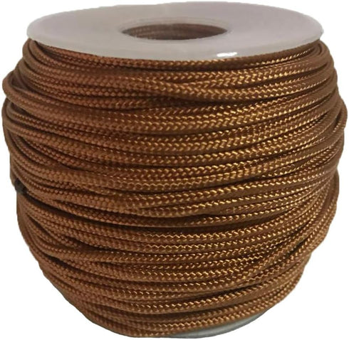 Y-Axis Roll of 60 Yards 2.0mm Light Brown (Bronze) Braided Nylon Lift Shade Cord with 6 Pack Brown Wood Cord Knobs + Soft Tape...