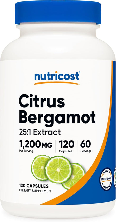 Nutricost Citrus Bergamot Capsules 1,200mg, 120 Capsules - 25:1 Bergamot Extract - 60 Servings, Gluten Free, Vegan & Non-GMO...