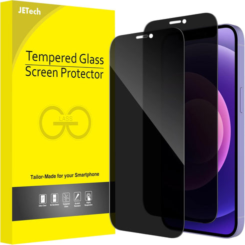 JETech Privacy Full Coverage Screen Protector for iPhone 12 mini 5.4-Inch, Anti-Spy Tempered Glass Film, Edge to Edge Protection Case-Friendly, 2-...