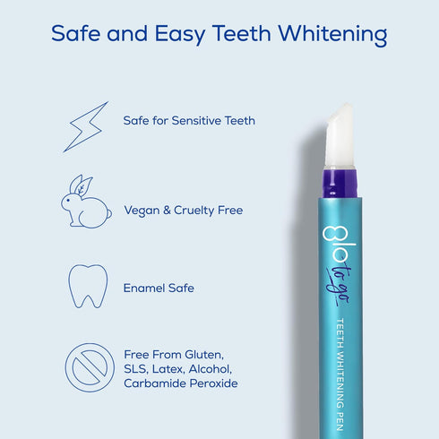 GLO Science Teeth Whitening Pen — Easy to Use, Safe & Effective Dentist Invented Whitening Treatment — Designed for Sensitive Teeth, Travel Friend...