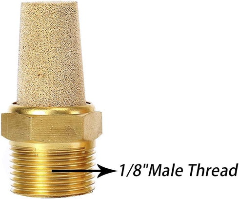 Quickun Air Pneumatic Mufflers, 1/8" Male Thread Sintered Bronze Exhaust Muffler Silencer (Pack of 3)...
