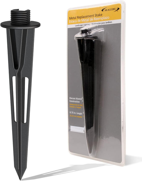 Malibu Landscape Lighting Stake Metal Outdoor Sturdy Solid Ground Spike Die-cast Aluminum for Flood Light Pathway Light In-ground Lights (1 Pack)...