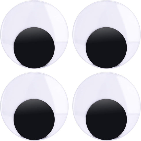 Sunmns 4 Inch Large Sized Plastic Wiggle Eyes with Self Adhesive for Craft Decorations, 4 Pack...