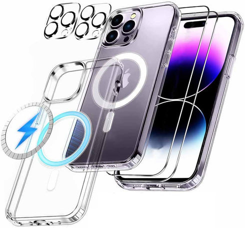 "5 in 1 Compatible with iPhone 15 Series (1pcs Clear Case +2pcs Screen Protectors +2pcs Camera Cover) 2023 (15 Pro Max)...