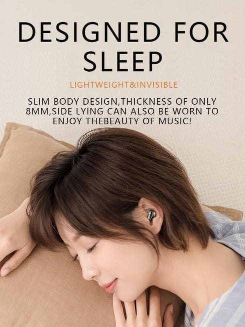 in-Ear Headphones Wireless Sleep Earbuds Invisible - Bluetooth 5.3 Mini Sleeping Earbuds,Sleeping Earbuds Noise Cancelling,IPX5 Waterproof Wireles...