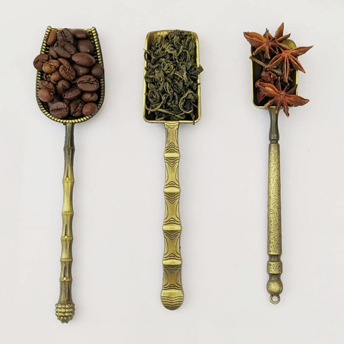 Tea Scoop Vintage Spoons Long Handle Measuring Spoon For Loose Tea,Coffee, Herb,set of 3...