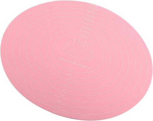 Silicone Baking Mat with Measurements for Cake Turntable Stand Non-Stick Heat Resistant Pastry Baking Sheet...