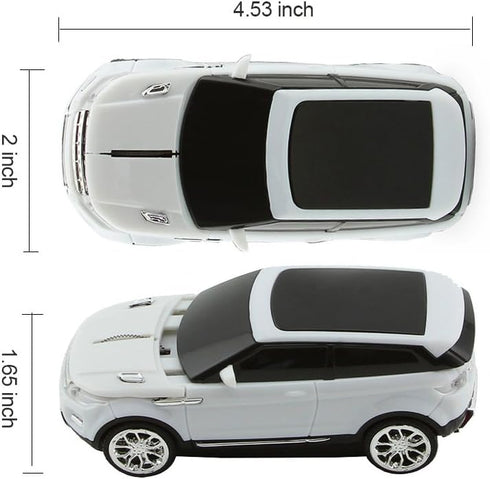 3C Light Car Mouse Wireless 2.4GHz Cool Sport SUV Car Shape Mouse Optical Mice 1600 DPI with USB Receiver Suitable for PC/Computer/Laptop (White)...