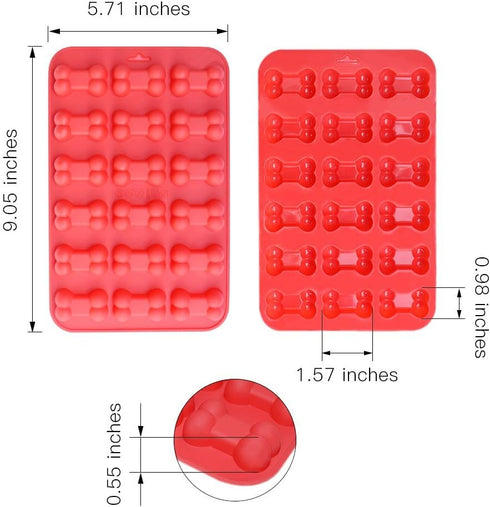 homEdge Jumbo Puppy Dog Paw (6 Cavity) and Bone Molds, Non-Stick Food Grade Silicone Dog Treats Molds, Silicone Mold for Chocolate, Candy, Jelly, ...