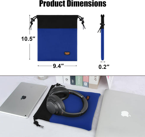 Desing Wish Lightweight Headphone Storage Bag, Portable Headset Carrying Pouch Headphone Case Bag Soft Travel Pouch for Over-Ear Headphones/Gaming...