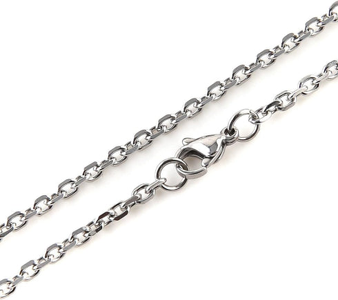 HZMAN Mens Polished Stainless Steel Silver Cross Pendant Necklace 22+2 Inches Chain...