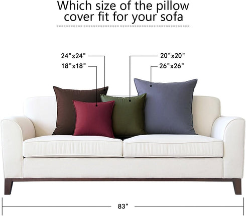 Jeanerlor 18"x18" Solid Cotton Linen Decoration Green Throw Pillow Case with Zipper Cushion Case Pillow Cover Decorative Pillowcase for Chair/Bed/...
