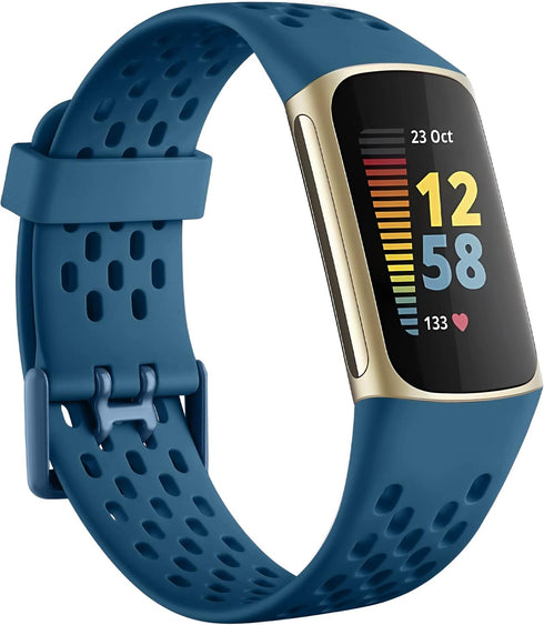 Getino Sport Bands Compatible with Fitbit Charge 5/ Charge 6 for Women Men, Soft Breathable Waterproof Strap Adjustable Replacement Accessories fo...