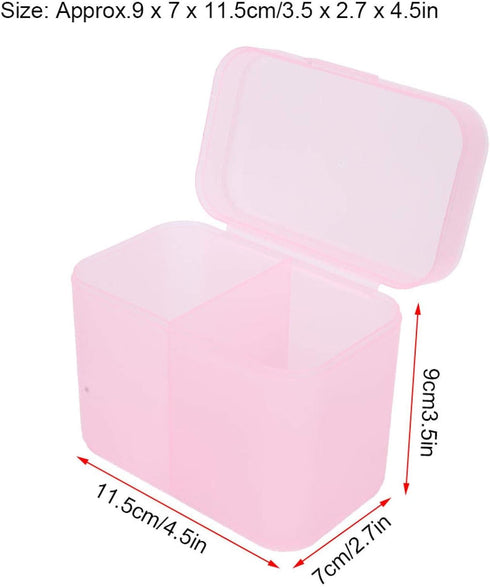 Dioche 2 Grids Nail Storage Box Nail Polish Remover Pad Storage Container Cosmetic Storage Box Organizer Holder Cotton Film Box for Nail Tools, Co...