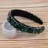 Baroque Head Hoop Band Colorful Glass Crystal Hairbands for Women Luxury Rhinestone Beaded Palace Headbands Jewelry (Green)...