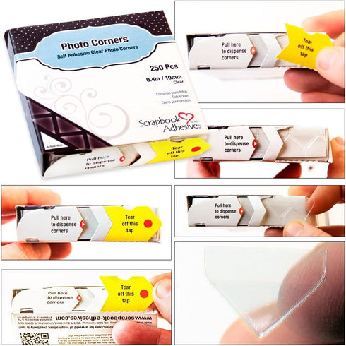 SCRAPBOOK ADHESIVES BY 3L by 3L, Polypropylene Photo Corners, Clear (250 Pcs)...