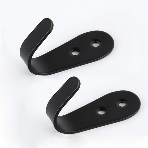 MsBong 12 Pcs Black Coat Hooks for Wall, Heavy Duty Hooks for Hanging Coats No Rust Hooks Wall Mounted with Screws for Key, Towel, Bags, Cup, Hat ...