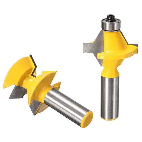 Yakamoz 2Pcs Matched 1/2" Shank Tongue and Groove Router Bit Set 120 Degree Woodworking Groove Chisel Cutter Tool...