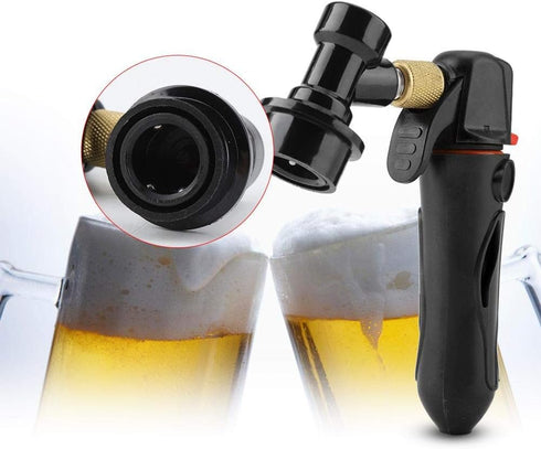 Portable Homebrew Keg Charger Handheld CO2 Injector Draft Beer Dispenser for Homebrew Soda Valve(black)...