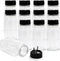 RoyalHouse 12 Pack 9.5 Oz Plastic Spice Jars with Black Cap, Clear and Safe Plastic Bottle Containers with Shaker Lids for Storing Spice, Herbs an...