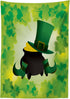 Ambesonne St. Patrick's Day Tablecloth, Leprechaun Hat and Shoes Costume with Pot of Gold with Shamrock Leaves, Dining Room Kitchen Rectangular Ta...