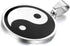 Flongo Men's Vintage Stainless Steel Black Silver Yin Yang Pendant Necklace, 22 inch Chain, Tai Chi Yin Yang Pendant Balance Symbol Necklace...