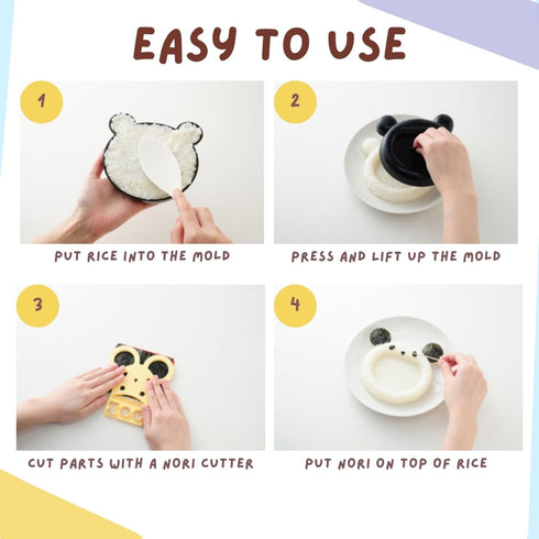 Animal Rice Mold Set – Cute animals Shapes, DIY Bento Lunch Decoration Tool, Easy Rice Shaper, Japanese Kitchen Accessory, Fun Food Cutter Include...