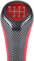 Dweekiy Gear Shift Knob, Red&Carbon Fiber 6 Speed Gear Shift Knob Head for X1 X3 X5 E60 E61 E65 E83 E84 E90 E91 E92...